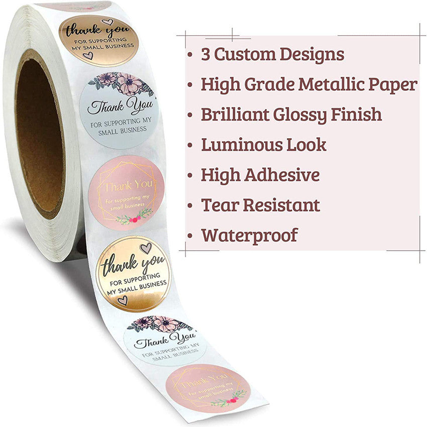 500pcs Thank You Happy Birthday Stickers Heart Sticker Labels Sealing Stickers