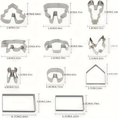 28pcs 3D Christmas Cookie Cutters Set - Xmas Stainless Steel