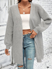 Women's Solid Long Sleeve Loose Fit Cardigan