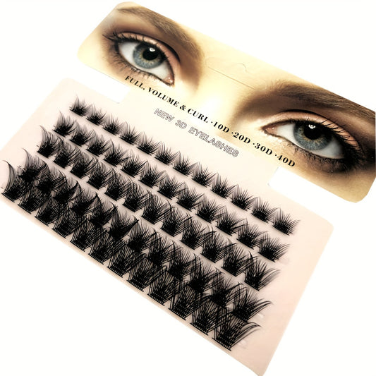 60 Clusters DIY Eyelash Extensions 0.07mm D Curl Wispy Lashes
