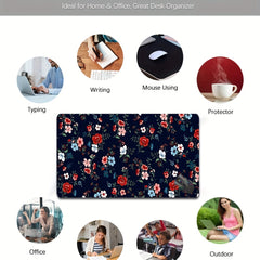 Flower Gaming Mousepad Desk Mat Large 60 X 35 Non Slip Rubber Base