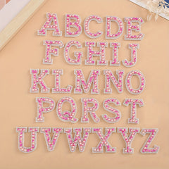 26pcs Pearl Rhinestone Letter Shape Patches DIY Clothing Accessories