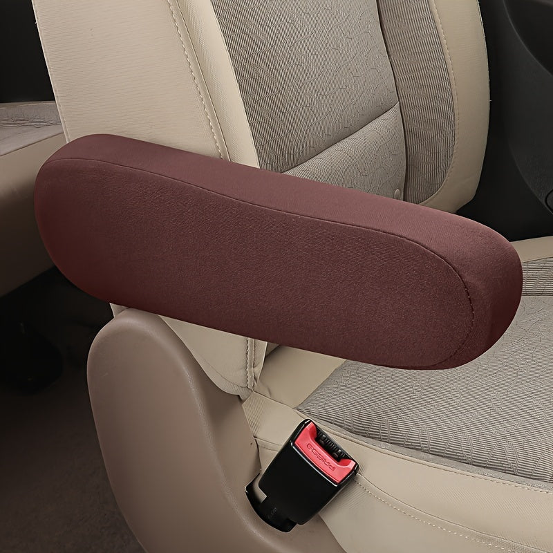 2pcs Car Front Seat Armrest Covers Cloth Armrest Protectors