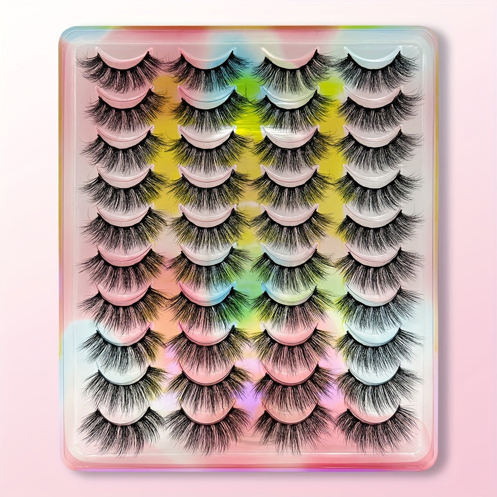 20 Pairs 3D Mink False Eyelashes for Long Lasting Voluminous Look
