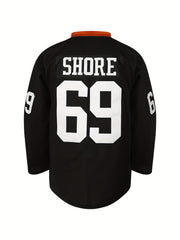 Cartoon Dog Embroidery Men's Long Sleeve Hockey Jersey