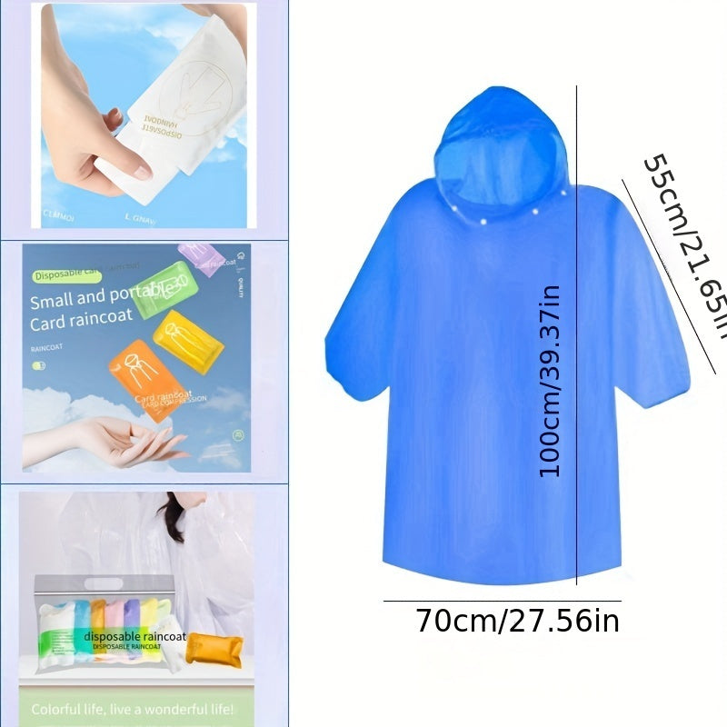7pcs Portable Disposable Raincoats for Outdoor