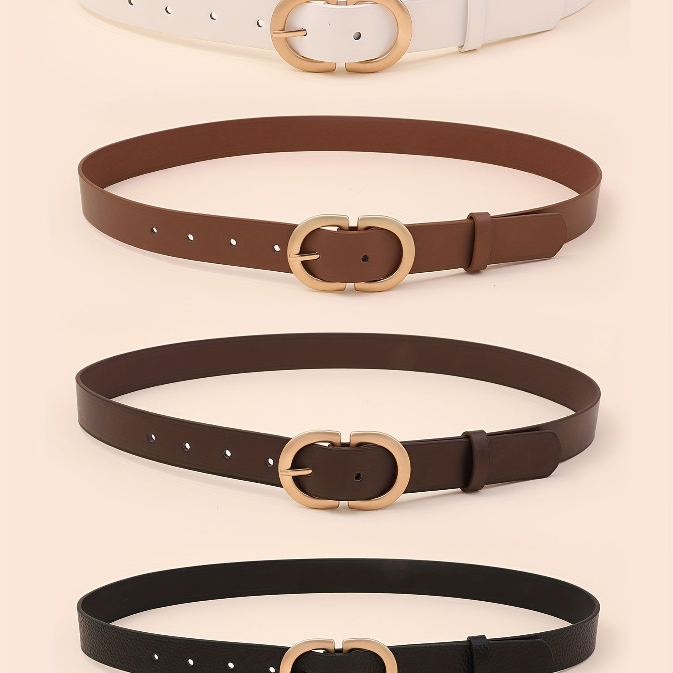 Double D Buckle Belt Classic Solid Casual Jeans Pants Belt For Women