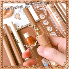 1pc Chocolate Bear Press Eraser Pen Type Clean Low Dust