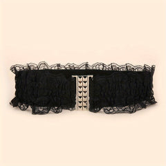 Vintage Lace Wide Belt Elastic Waistband for Women
