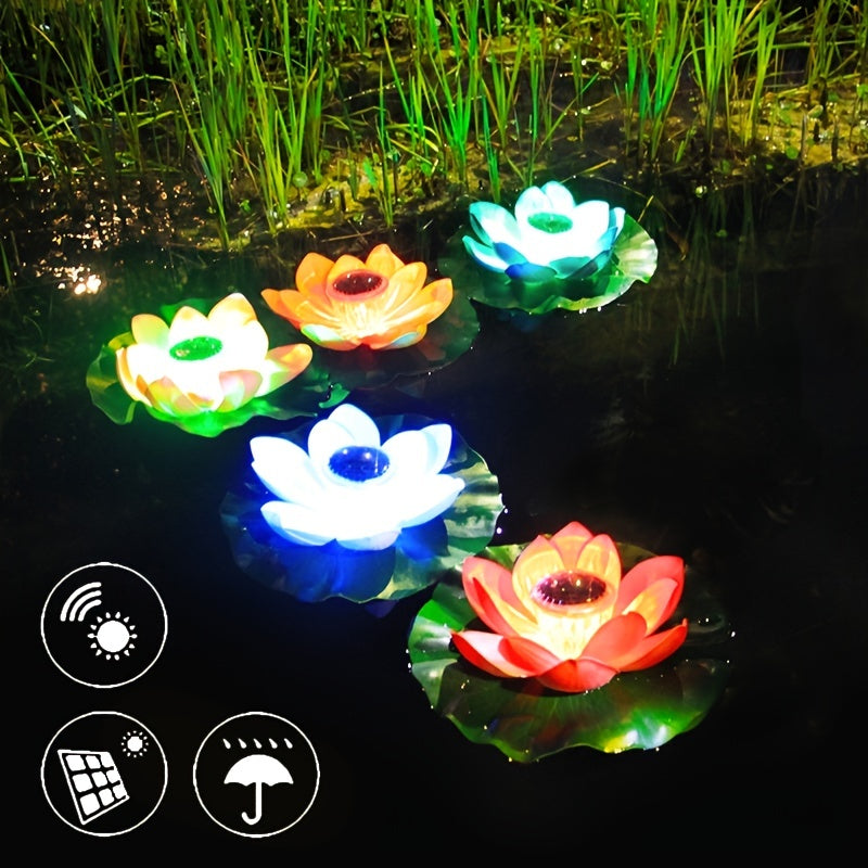 Solar Floating Lotus Light for Garden Pond Night Light