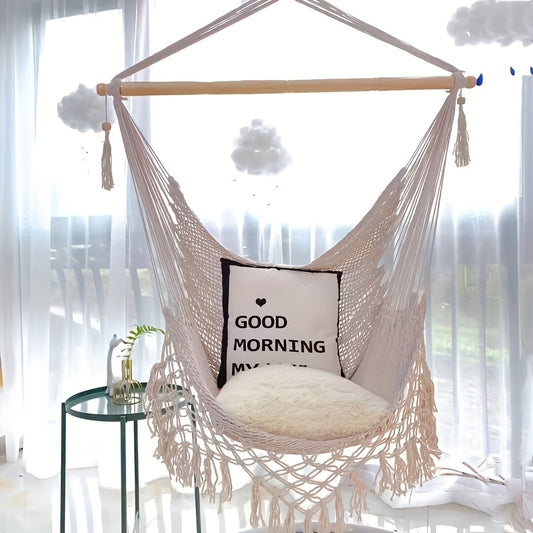 Bohemian Tassel Cotton Mesh Hanging Chair Swing Hammock