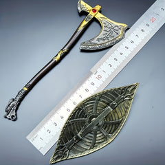 2pcs Mini Shield Set 6.69 Inch Zinc Alloy Weapon Model Desktop Decor