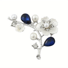 Crystal Plum Blossom Brooch Pin for Party Jewelry Gift