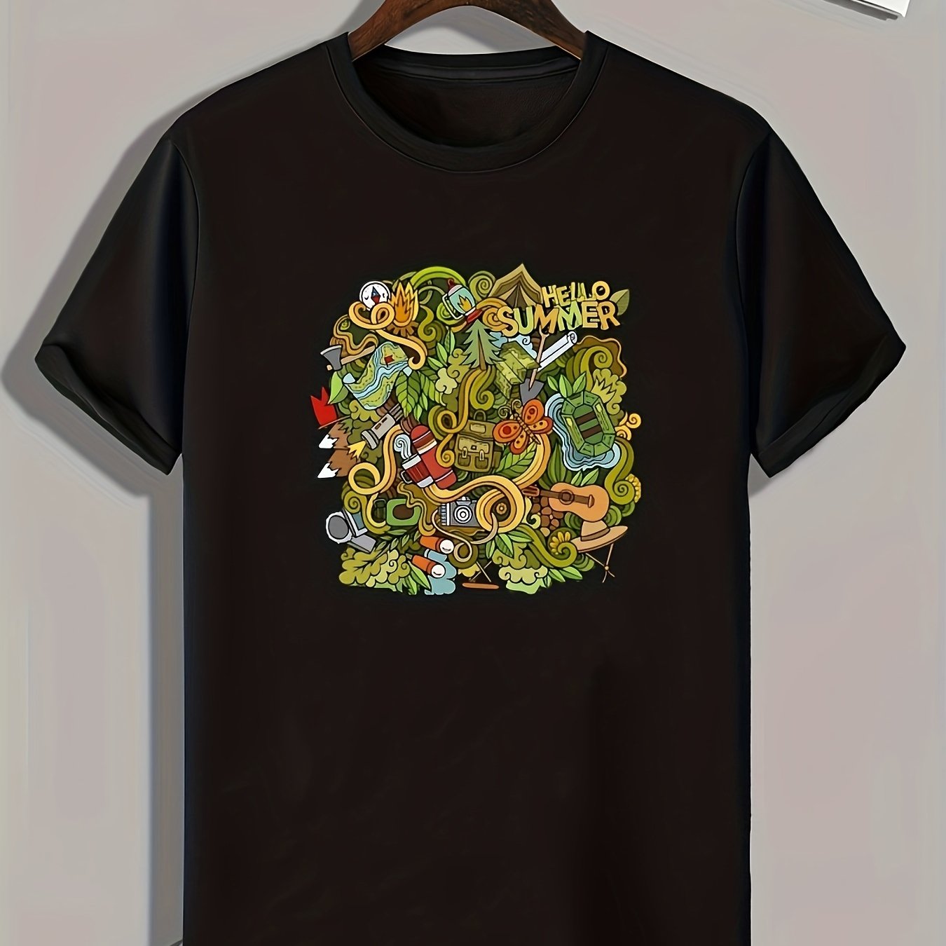 Summer Pattern Print Men's Comfy Sports Tee