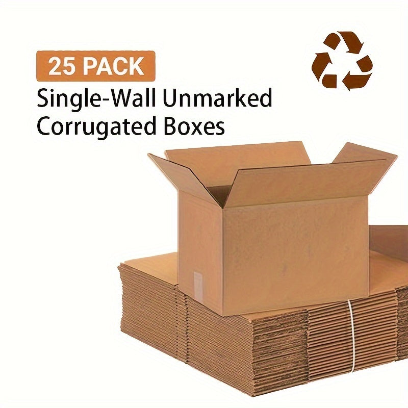 25-pack Medium Corrugated Cardboard Moving Boxes, 40x25x25cm, Moving & Storage