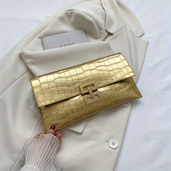 Crocodile Embossed Clutch Wallet Coin Purse for Party