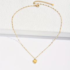 Heart Pendant Necklace for Women Girls 14K Plated
