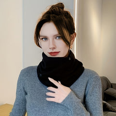 Solid Snap Neck Gaiter Thickened Warm Neck Cover Winter Outdoor Windproof Scarf