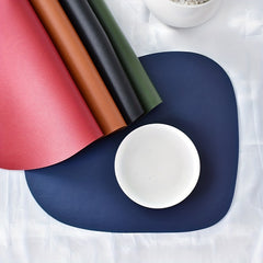 Non Slip Leather Table Mat Water&Plate Safe for Home & Hotel Use