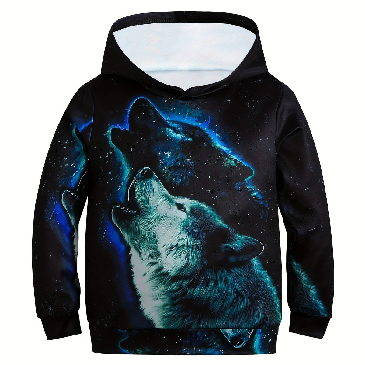 Wolf 3D Print Boys Hooded Sweatshirt Spring Fall Kids Hoodie Tops