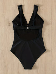  Sexy Swimsuit Women's Plus V Neck Cut Out One Piece