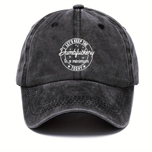 Vintage Distressed Baseball Cap with Fun Print