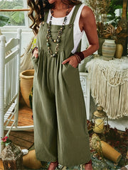 Wide Leg Jumpsuit Loose Pocket Casual Jumpsuit