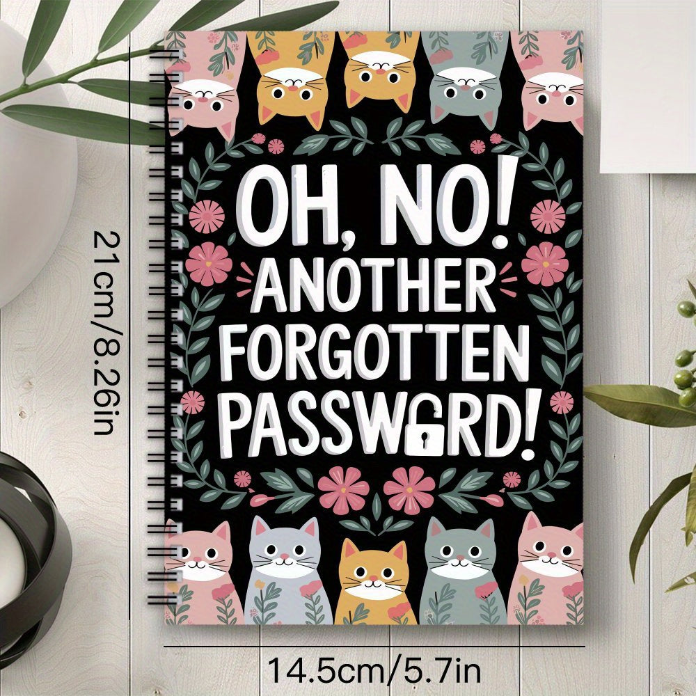Spiral Password Keeper Logbook 1pc Hardcover Organizer Journal