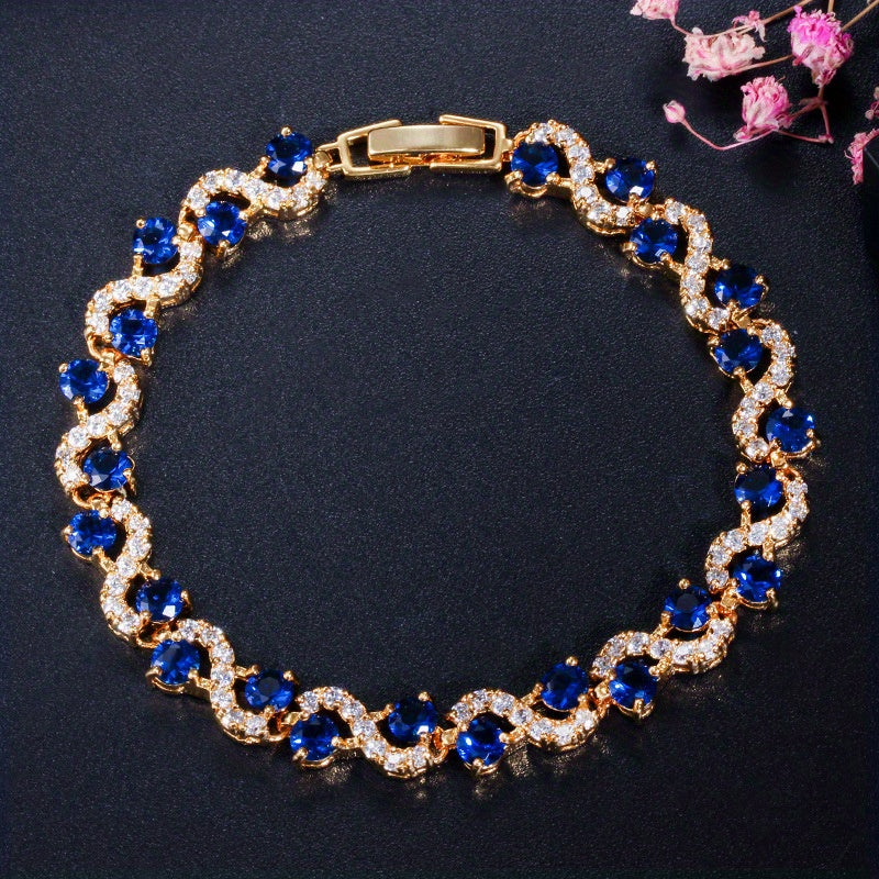 Colorful Zircon Chain Bracelet - Men's Gift for Women