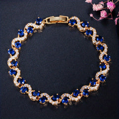 Colorful Zircon Chain Bracelet - Men's Gift for Women