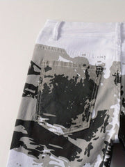 Men's Camo Jeans - Stretch Slim Fit Trousers for Outdoor Hiking