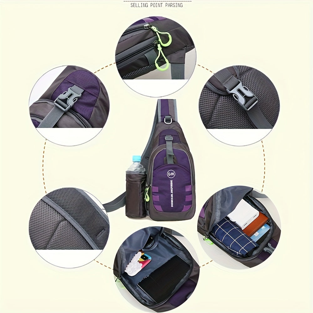 Casual Crossbody Backpack with Water Bottle Holder