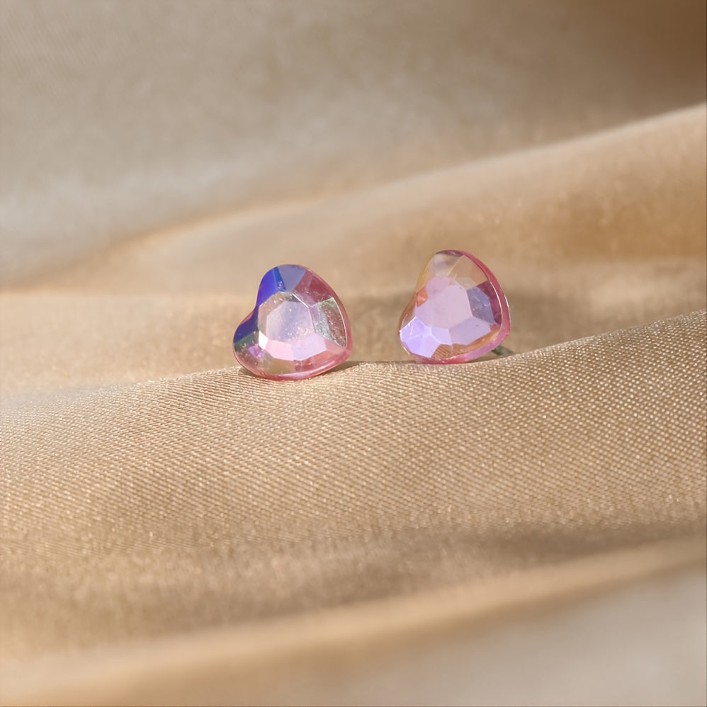 Heart Shaped Stud Earrings Set Multicolor Women Girls