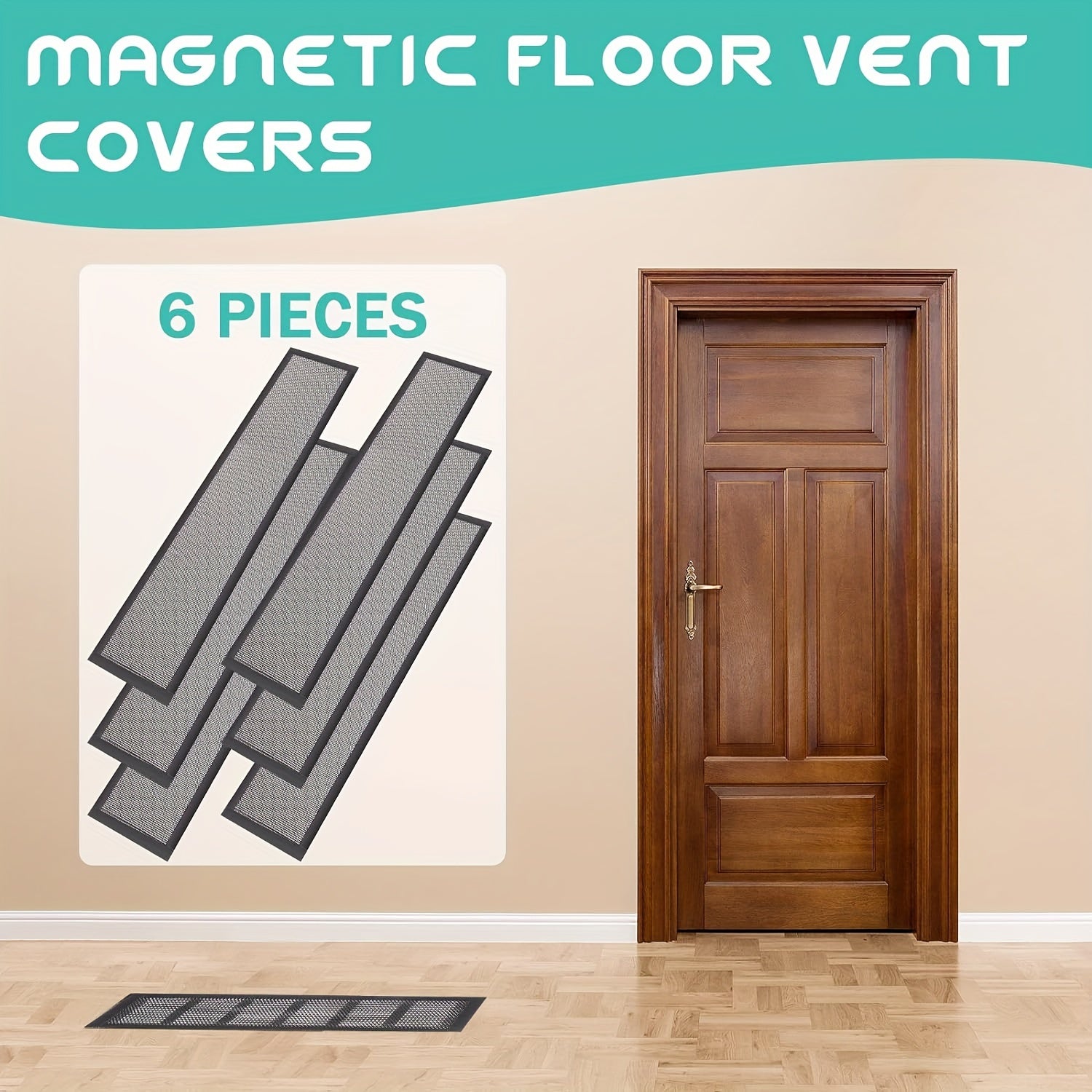 6pcs Magnetic PVC Vent Mesh Floor Cover