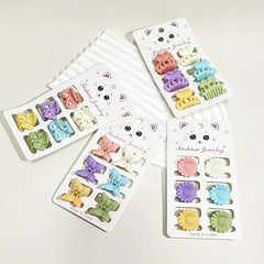 6pcs Solid Butterfly Hair Claw Clip Cartoon Hair Styling Accessory