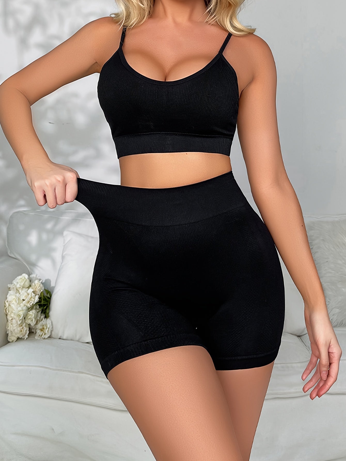 Seamless Body Shaper Set Push Up Sports Bra & Panties Underwear