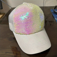 Sequins Baseball Caps Mesh Reflective Hats