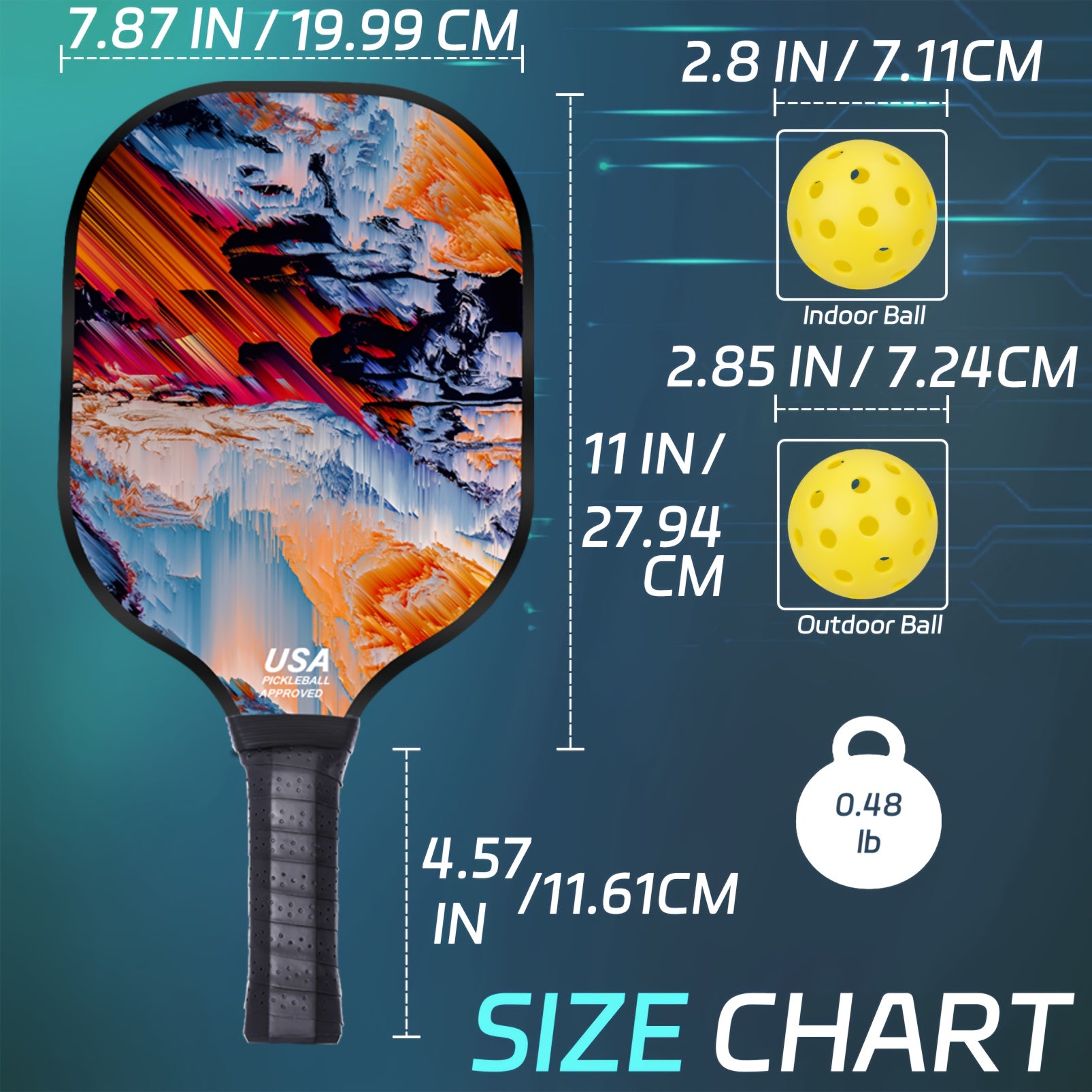 2pcs Pickleball Paddles Set with 4 Balls Lightweight Racket