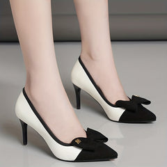 Women's Stiletto Heels Pointed Toe Slip On Colorblock Pumps