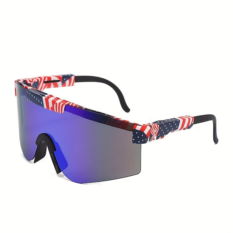 Men's Polarized American Flag Pattern Sports Sunglasses