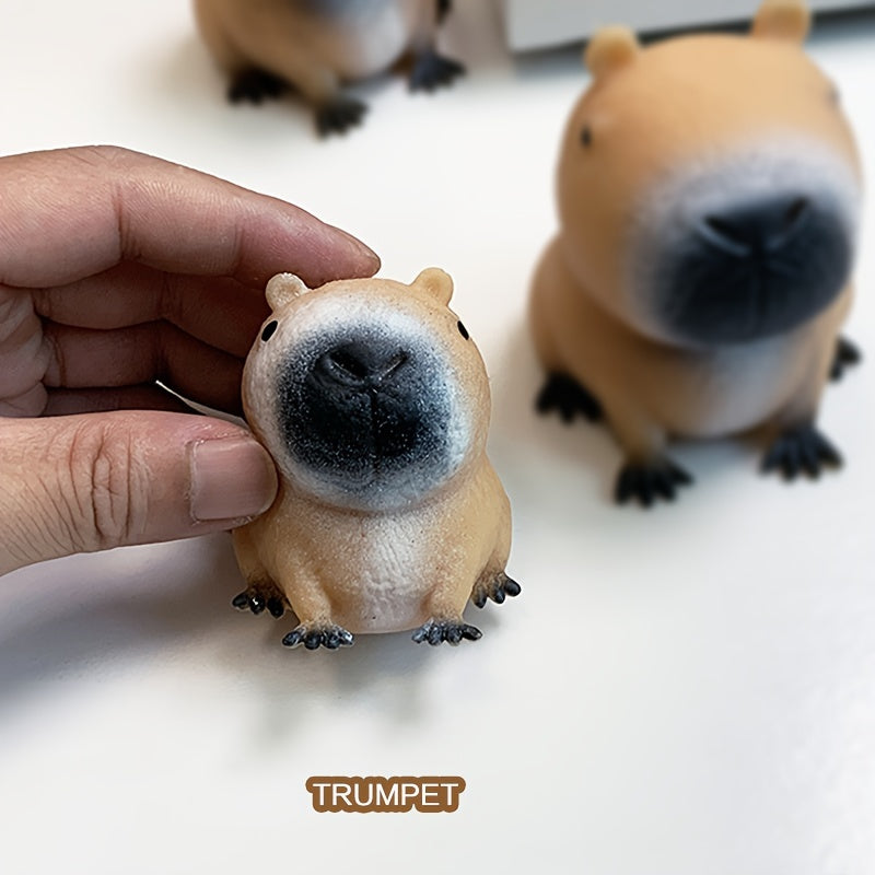 Realistic Capybara Squeeze Toy Light Brown Plastic