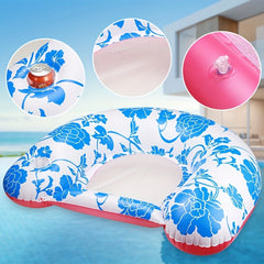 Inflatable Rose Print U Shaped Mesh Reclining Chair