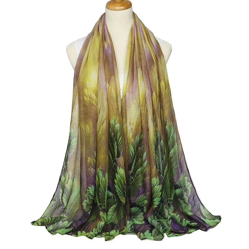Casual Floral Print Shawl Scarf Long Soft Scarf Wrap