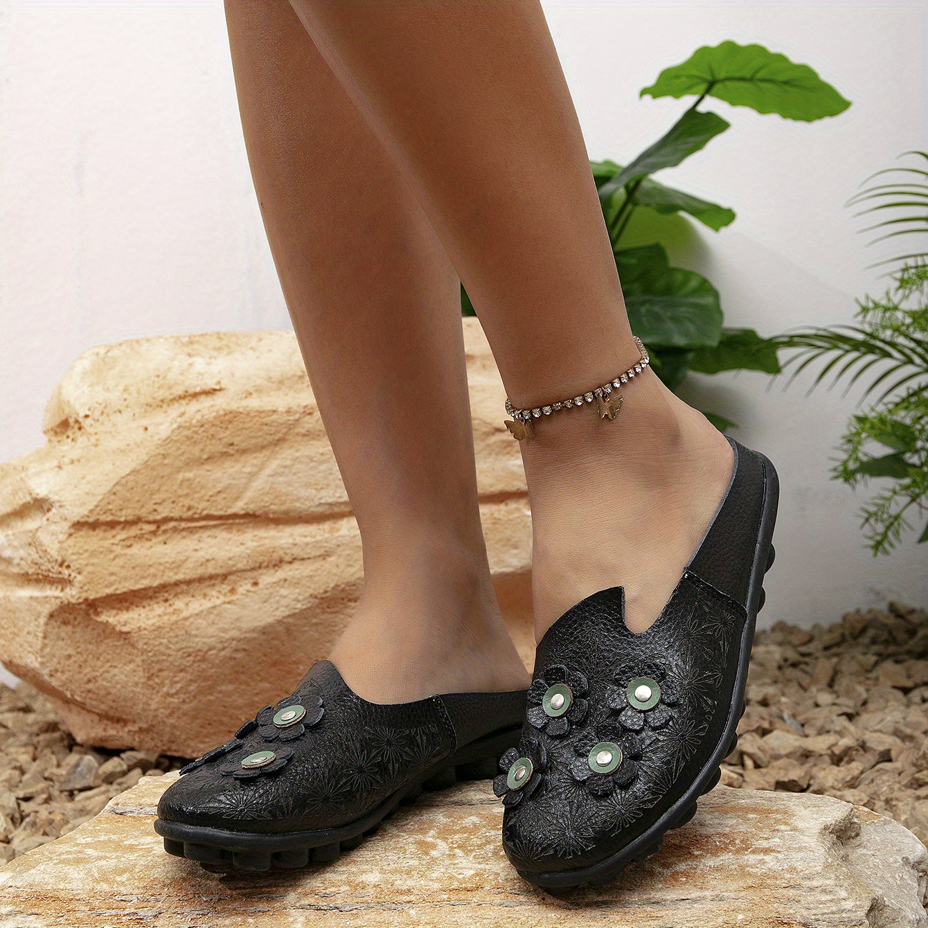 Women's Floral Pattern Loafers Slip On Comfy Shoes Casual Summer Footwear