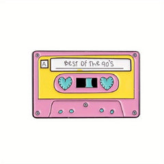 Girl's Cartoon Cassette Badge Denim Bag Accessory