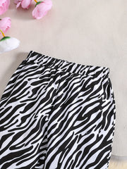 Girls' Moire Flare Leg Pants Stretch Casual Pants