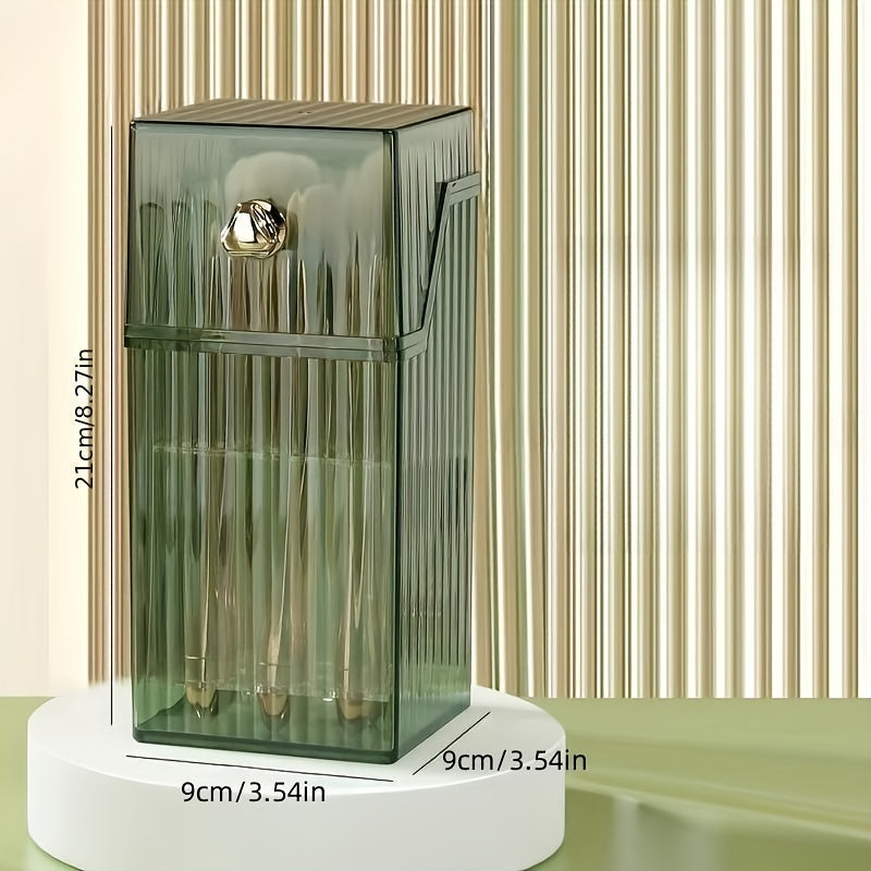 Clear Makeup Brush Storage Box Organizer Dust-proof with Lid