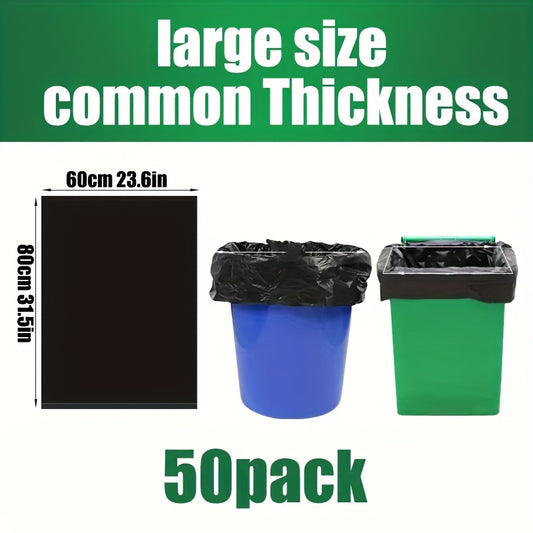 50pcs Heavy Duty Garbage Bags Contractor Bulk Plastic Bags