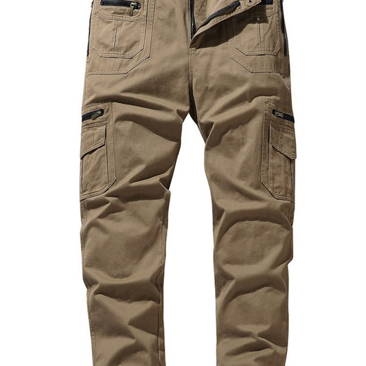 Men's Cargo Pants Spring/Autumn Casual Loose Straight Fit Multiple Pockets