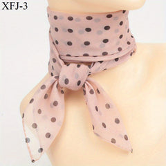Polka Dot Print Chiffon Neckerchief Square Scarf Bandana Hair Accessories
